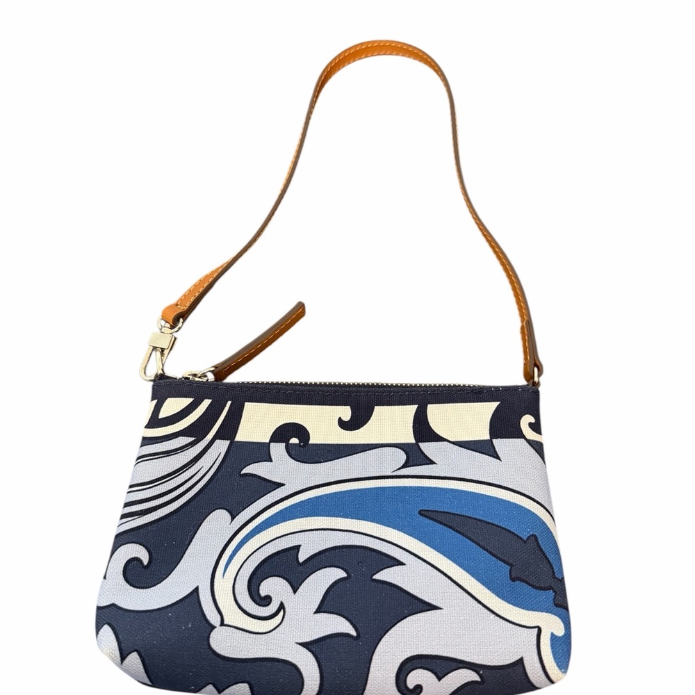 Etro Blue & White Canvas & Leather Trim Tote Set (A754) - Picture 14 of 17